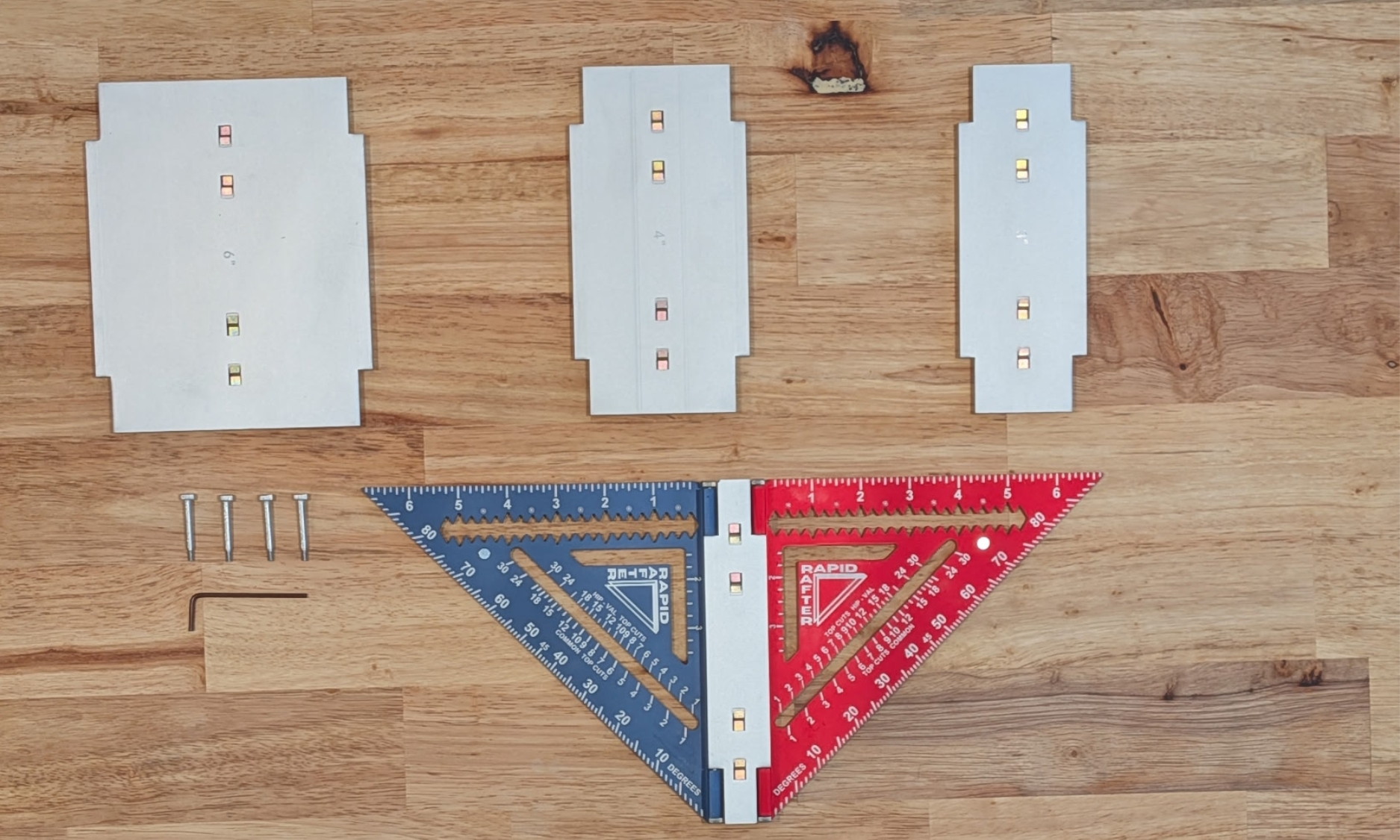Rapid Rafter Pro Bundle — aluminum tool with 3, 4, and 6 inch base plates